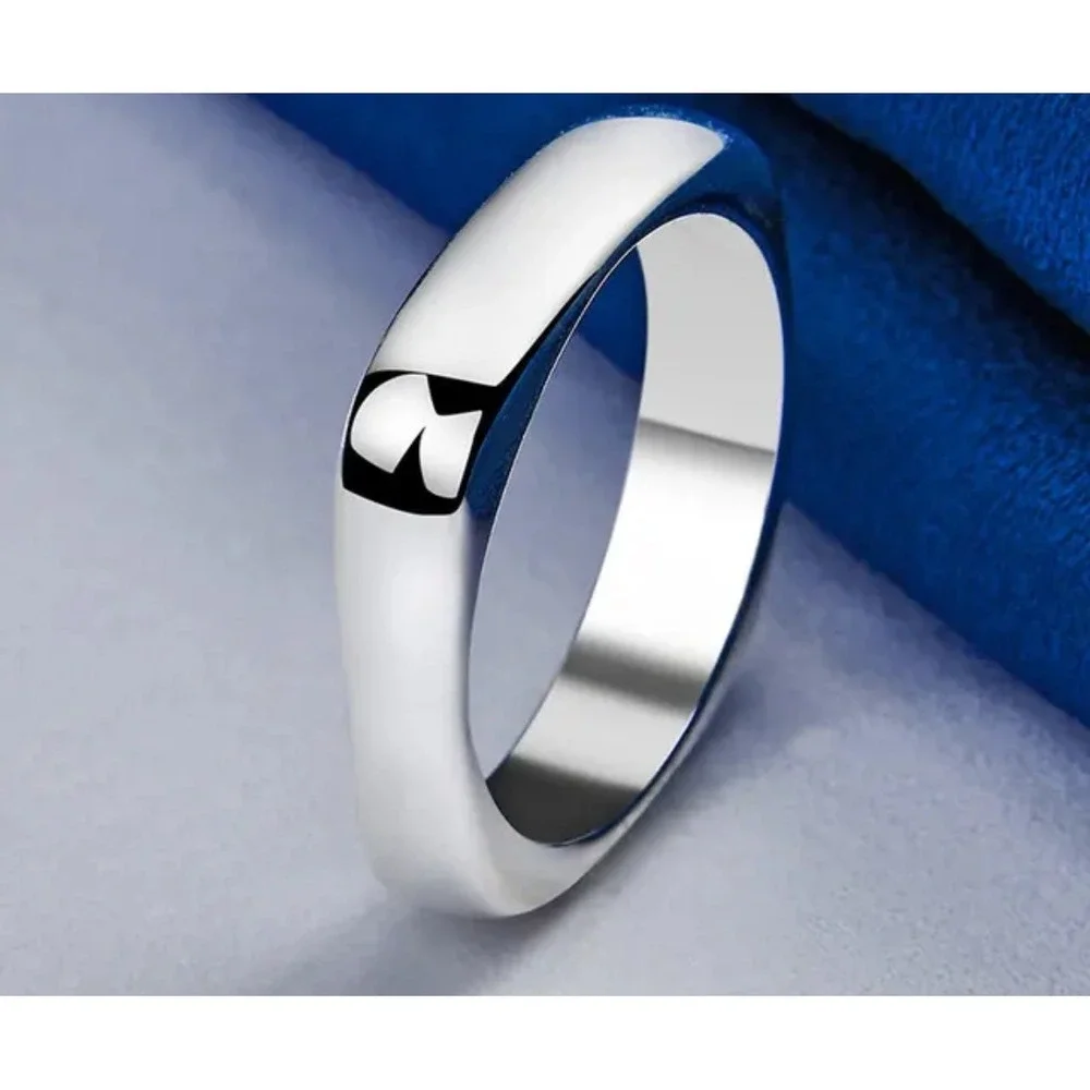 NEW Square 925 Sterling Silver‎ Ring Statement Band Minimalist Jewelry, Size 7